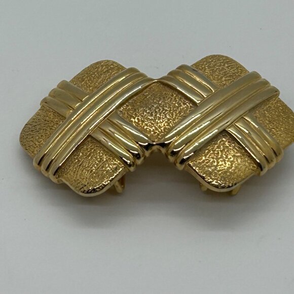 Vintage Accessocraft NYC Gold-Tone Textured Belt Buckle With Interwoven Design - Picture 2 of 15
